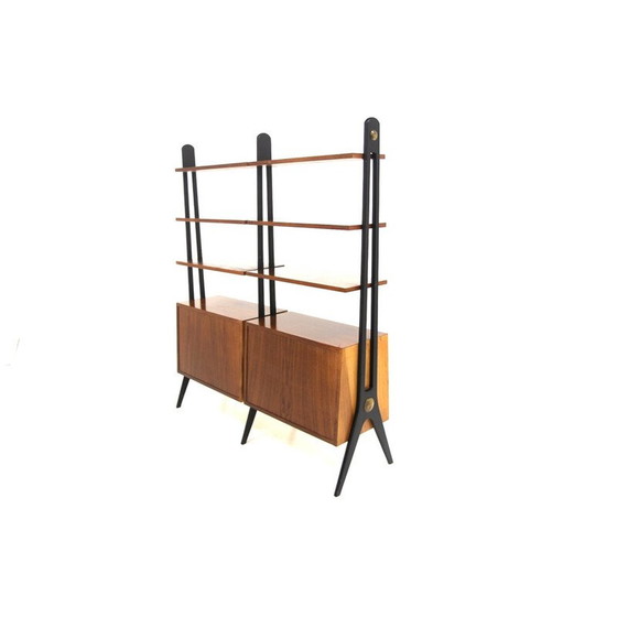 Image 1 of Bibliothèque vintage en acajou et métal, Suède 1950