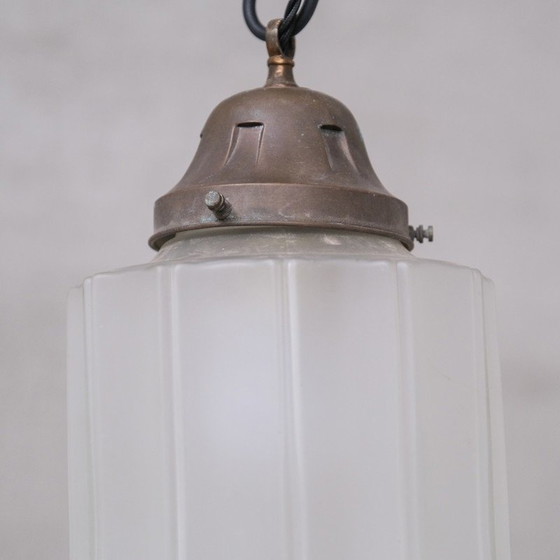 Image 1 of Lampe suspendue Vintage Art Deco en verre opaque, France 1920