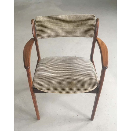 Image 1 of Ensemble de 6 chaises et une paire de fauteuils vintage en bois de rose par Erik Buch