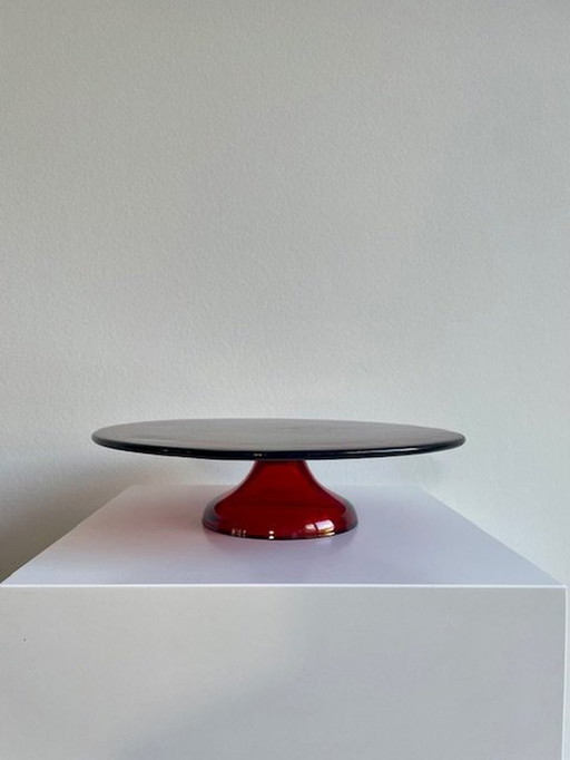 Plateau de service / Assiette à gâteau Verre rouge