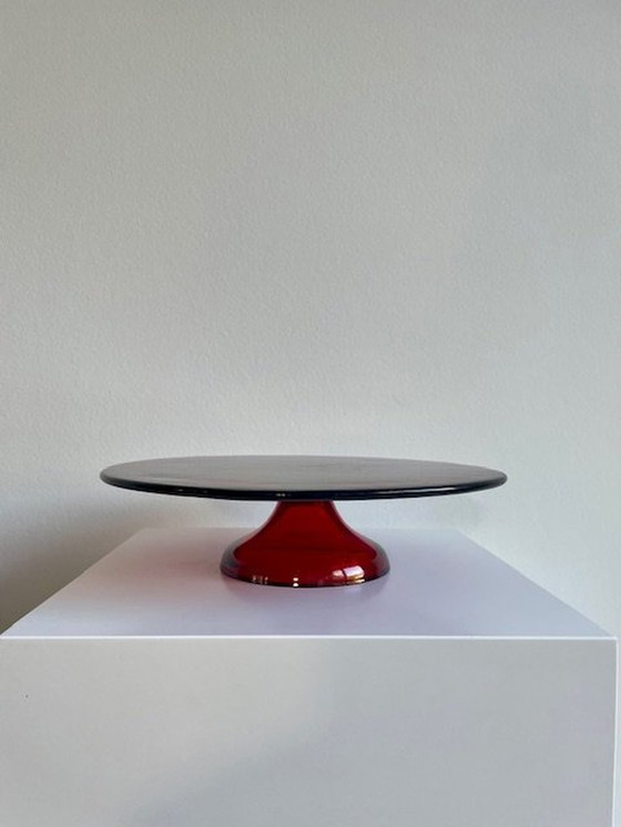 Image 1 of Plateau de service / Assiette à gâteau Verre rouge