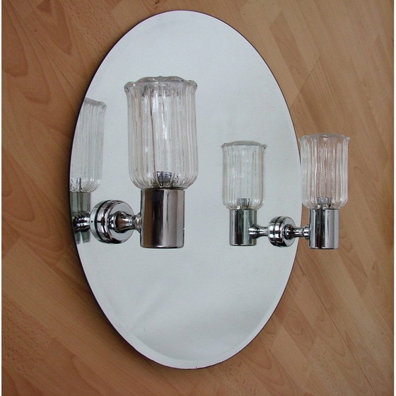 Image 1 of Miroir vintage avec lampes murales, 1980