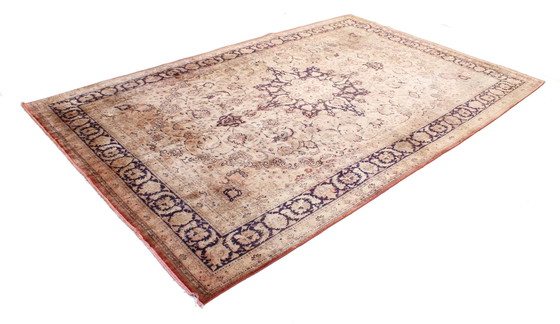Image 1 of Tapis persan Ghom/Qom 100% soie Ancien design vintage noué à la main 300 X 191 cm