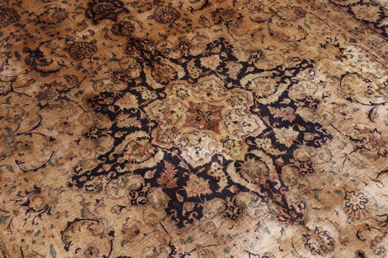 Image 1 of Tapis persan Ghom/Qom 100% soie Ancien design vintage noué à la main 300 X 191 cm