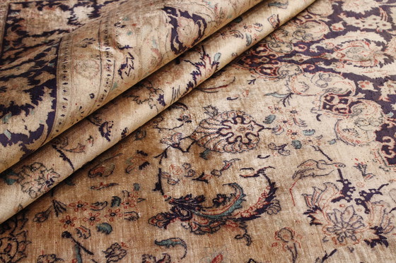 Image 1 of Tapis persan Ghom/Qom 100% soie Ancien design vintage noué à la main 300 X 191 cm