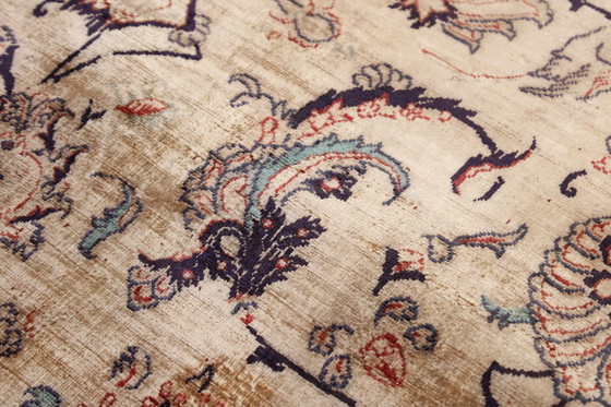 Image 1 of Tapis persan Ghom/Qom 100% soie Ancien design vintage noué à la main 300 X 191 cm