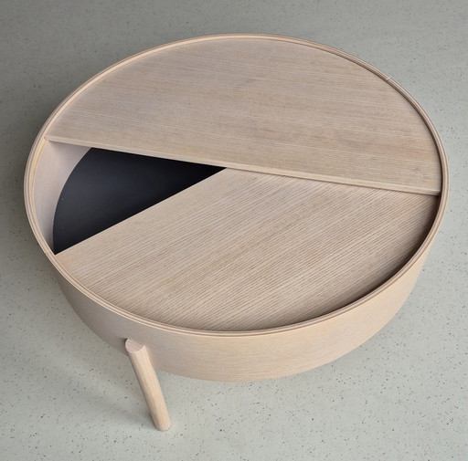 Table basse Forest Arc 66 cm Bois de frêne pigmenté blanc