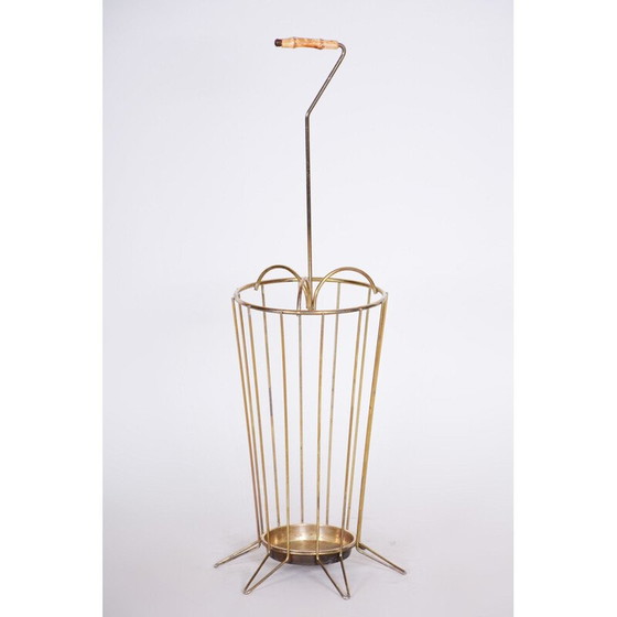 Image 1 of Porte-parapluie vintage art déco en laiton, République tchèque 1950