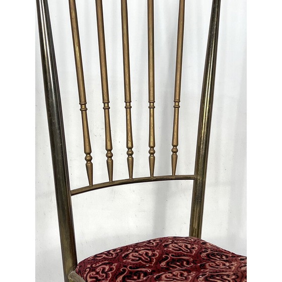 Image 1 of Paire de chaises Chiavari vintage en laiton, Italie années 1950