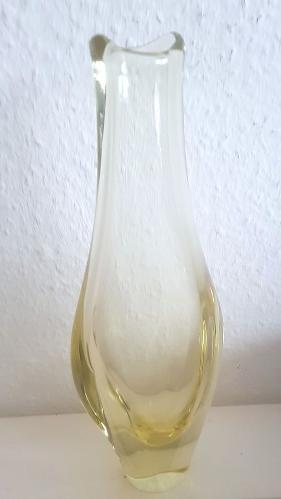 Image 1 of Vase en verre de Miroslav Klinger pour ZBS Sklo Union, années 1960