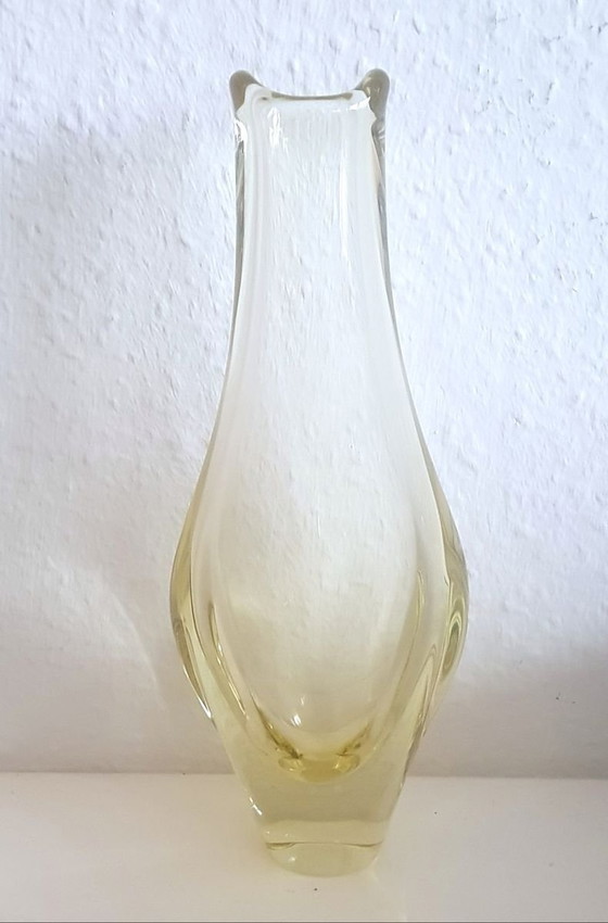 Image 1 of Vase en verre de Miroslav Klinger pour ZBS Sklo Union, années 1960