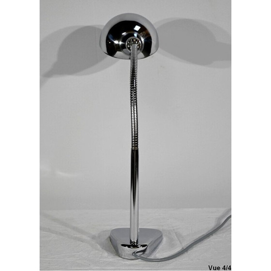 Image 1 of Lampe de bureau industrielle vintage en métal chromé, 1960