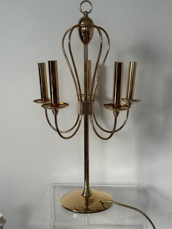 Image 1 of Lampe chandelier Regency Style Vintage Brass 1960s Table Lamp Italy
