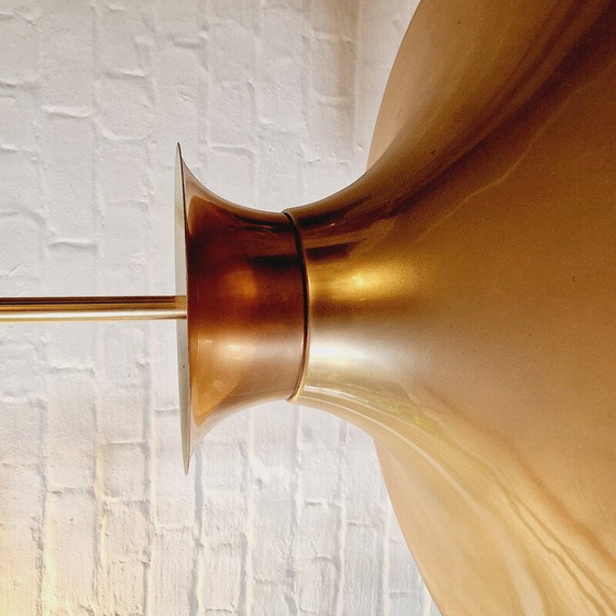 Image 1 of Lampe suspendue vintage en laiton et plexiglas, 1950