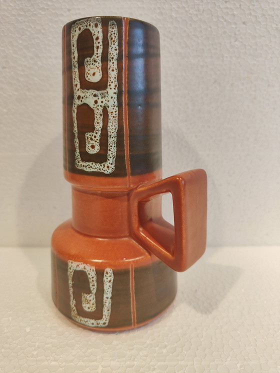 Image 1 of W. Allemagne Vase en céramique orange-brun par Bay-Keramik, 1970