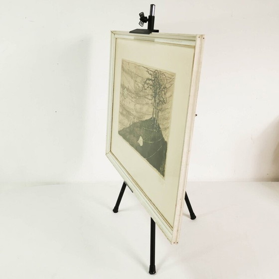 Image 1 of Peinture vintage sur cadre en bois de Lars Bo, Danemark 1960