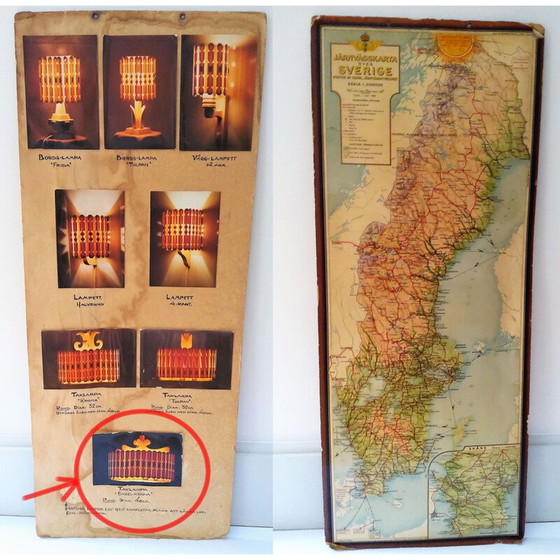 Image 1 of Lampe suspendue vintage en pin scandinave 1960