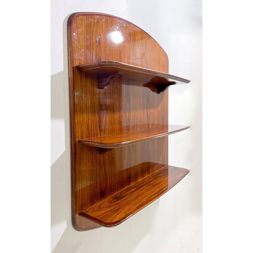 Meuble mural en noyer du milieu du siècle, Italie années 1950