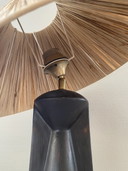 Lampe de table vintage en céramique marron