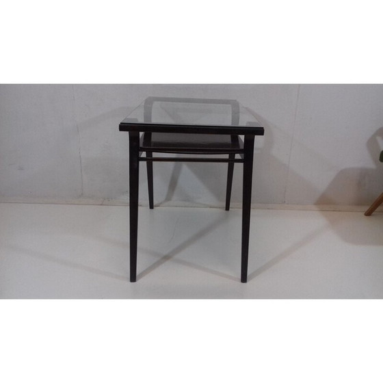 Image 1 of Table basse vintage en hêtre et verre pour Tatra Pravenec, Tchécoslovaquie 1950