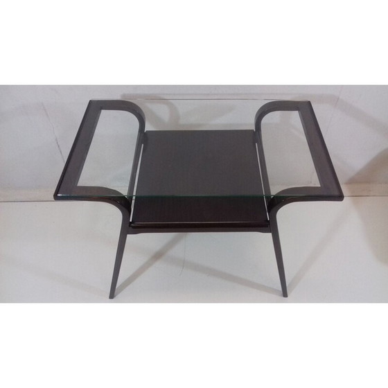 Image 1 of Table basse vintage en hêtre et verre pour Tatra Pravenec, Tchécoslovaquie 1950