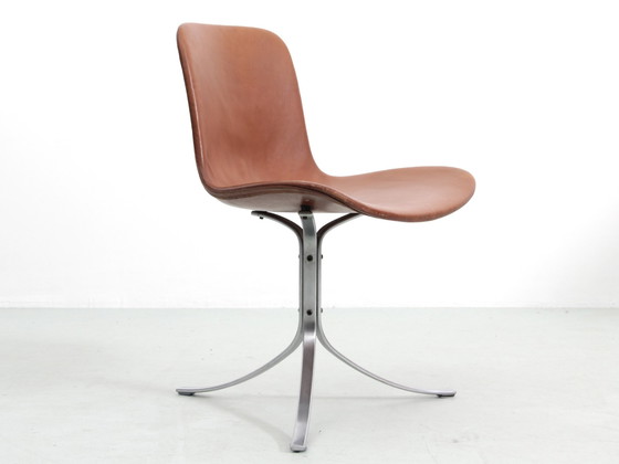 Image 1 of Suite De 4 Chaises Scandinaves Modele Pk9 Édition Originale K. Christiansen