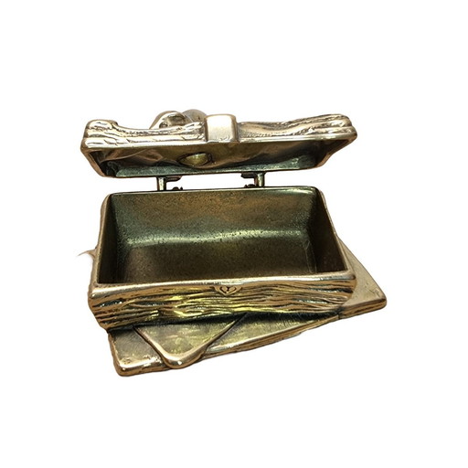 Plateau vintage en laiton pour souris et livres