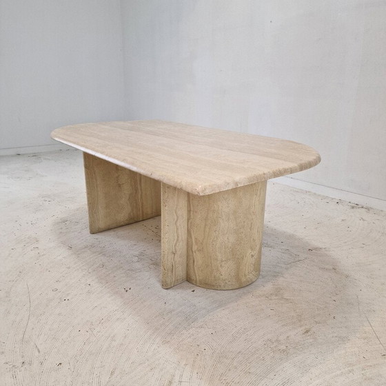 Image 1 of Table basse vintage en travertin, Italie 1980