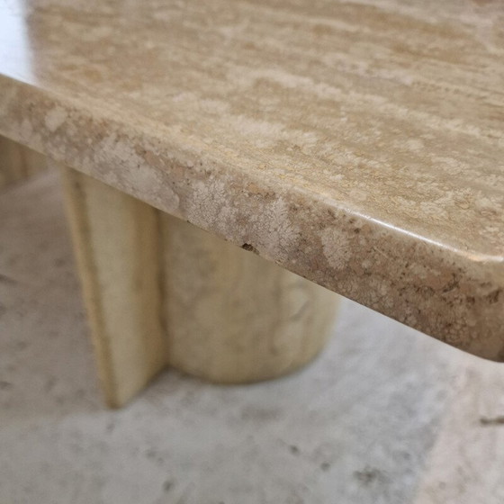 Image 1 of Table basse vintage en travertin, Italie 1980