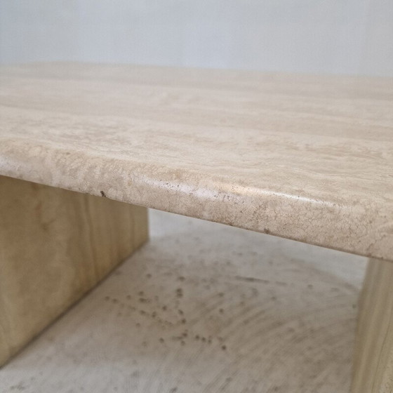 Image 1 of Table basse vintage en travertin, Italie 1980