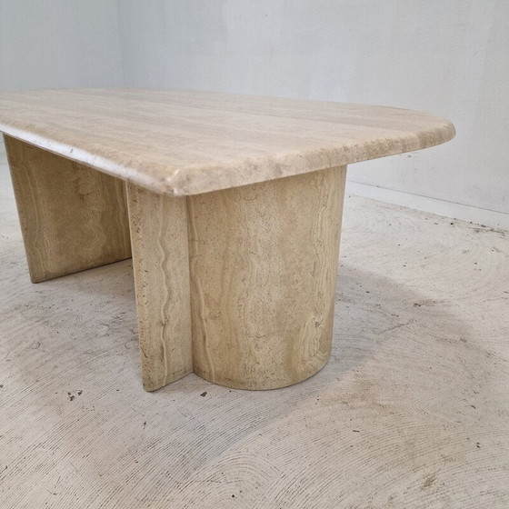 Image 1 of Table basse vintage en travertin, Italie 1980