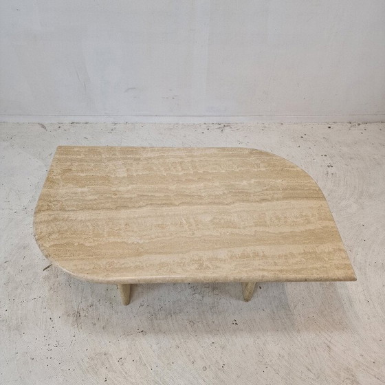 Image 1 of Table basse vintage en travertin, Italie 1980
