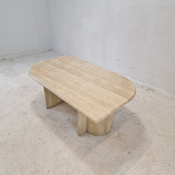 Image 1 of Table basse vintage en travertin, Italie 1980