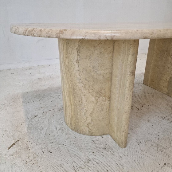 Image 1 of Table basse vintage en travertin, Italie 1980