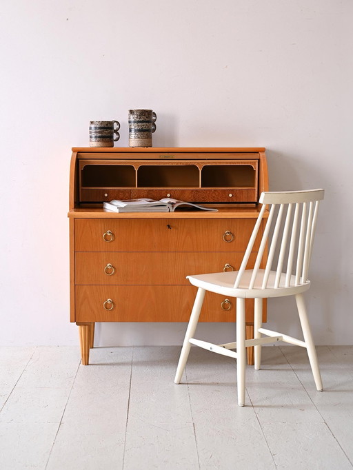 Bureau secrétaire scandinave Mid Century avec surface d'écriture