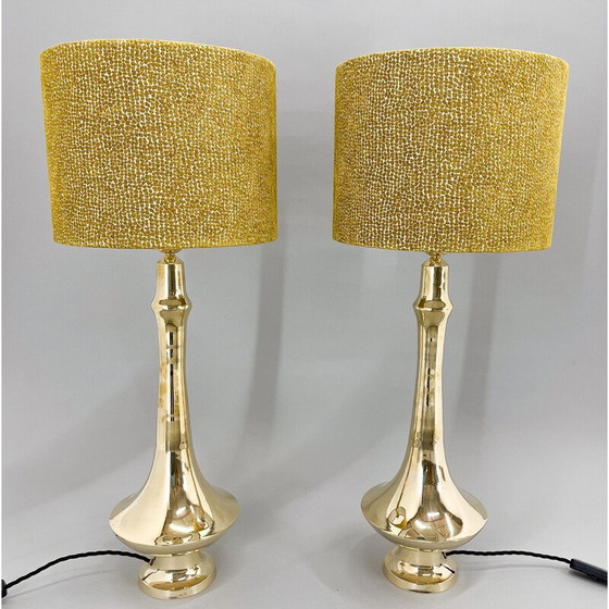 Image 1 of Paire de lampes de table en laiton, 1950