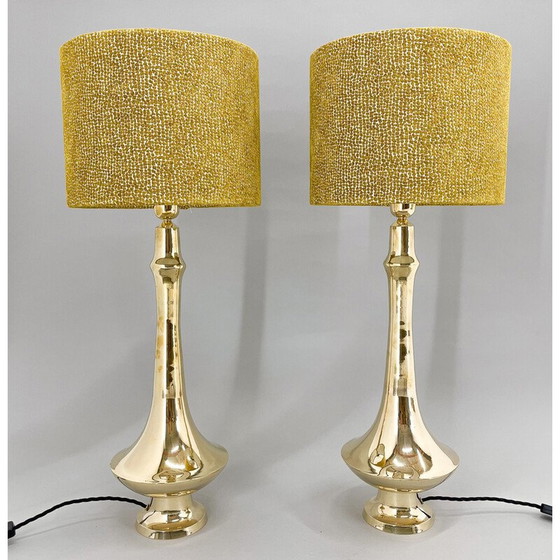 Image 1 of Paire de lampes de table en laiton, 1950
