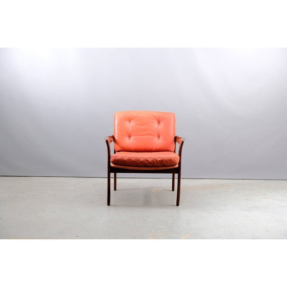 Image 1 of Fauteuil vintage en cuir rouge de Walter Knoll, Allemagne 1960