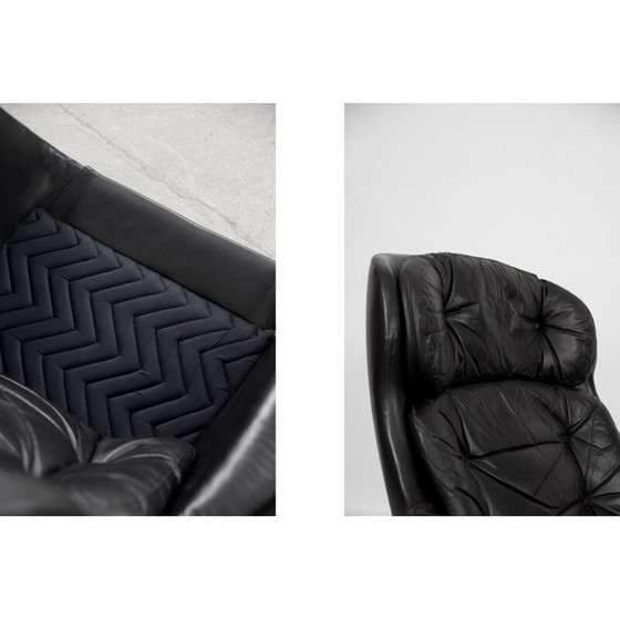 Image 1 of Fauteuil pivotant en cuir vintage Selig Imperial, Suède 1970