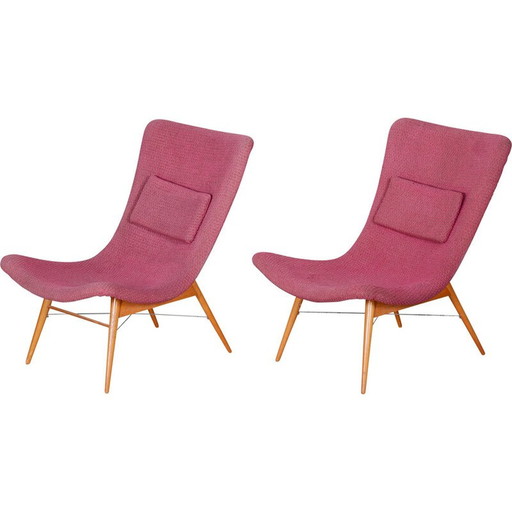 Paire de fauteuils du milieu du siècle par Miroslav Navratil, Tchécoslovaquie années 1950