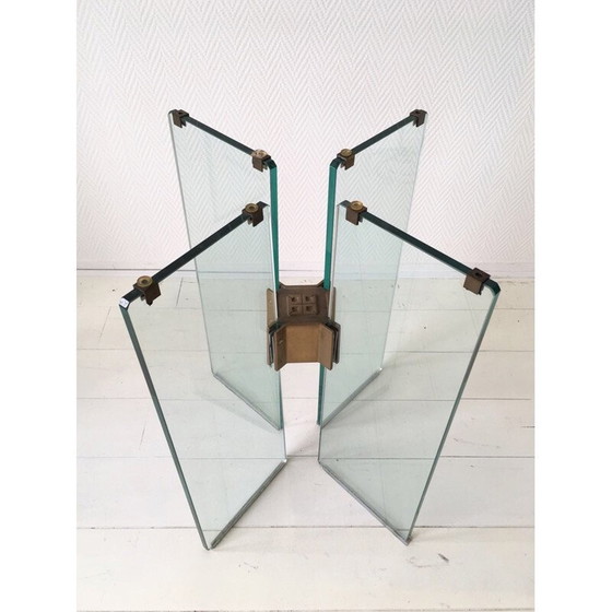 Image 1 of Table vintage en verre et laiton de Peter Ghyczy, 1970