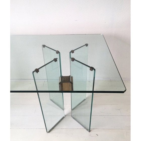 Image 1 of Table vintage en verre et laiton de Peter Ghyczy, 1970