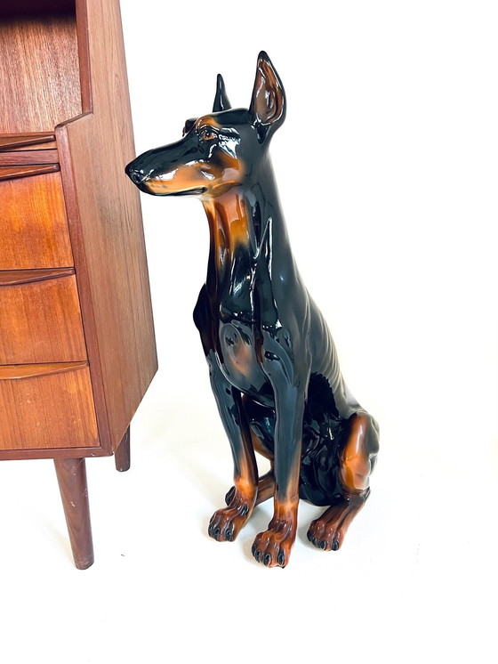 Image 1 of Doberman Pinscher, céramique italienne des années 60