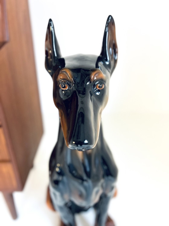 Image 1 of Doberman Pinscher, céramique italienne des années 60