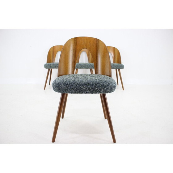 Image 1 of Ensemble de 4 chaises de salle à manger vintage en noyer par Antonin Suman, Tchécoslovaquie années 1960