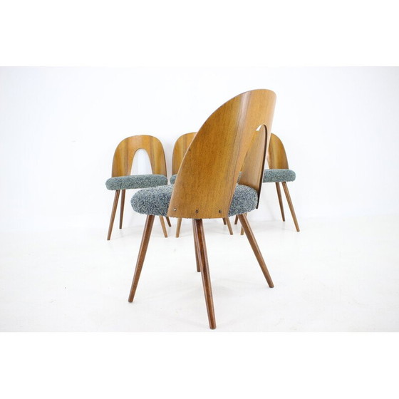 Image 1 of Ensemble de 4 chaises de salle à manger vintage en noyer par Antonin Suman, Tchécoslovaquie années 1960