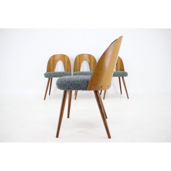 Image 1 of Ensemble de 4 chaises de salle à manger vintage en noyer par Antonin Suman, Tchécoslovaquie années 1960