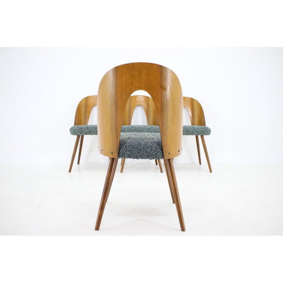 Image 1 of Ensemble de 4 chaises de salle à manger vintage en noyer par Antonin Suman, Tchécoslovaquie années 1960