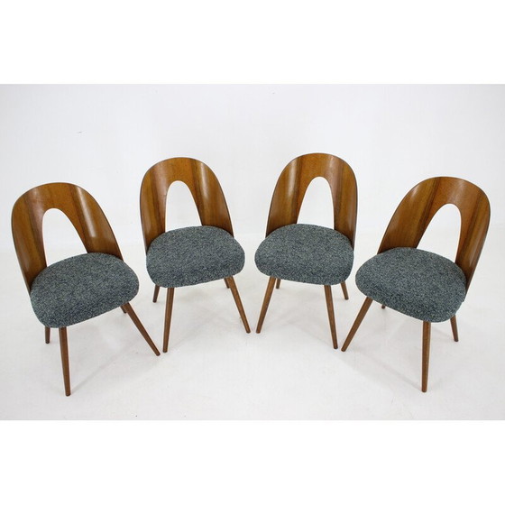 Image 1 of Ensemble de 4 chaises de salle à manger vintage en noyer par Antonin Suman, Tchécoslovaquie années 1960