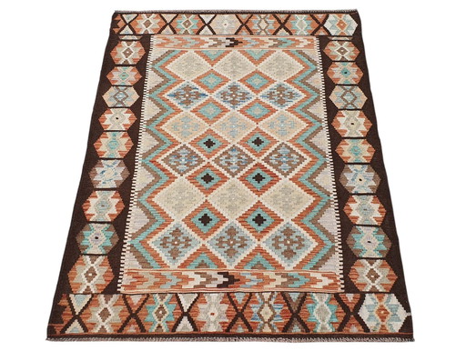 Kilim afghan en laine tissé à la main - 179 X 130 cm - Nouveau